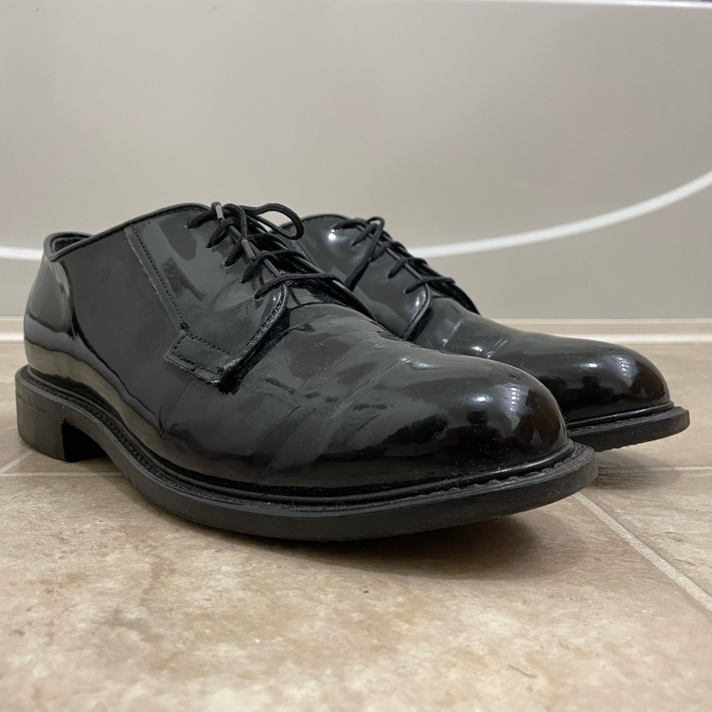 Bates patent leather black 8.5 men’s 10 women’s E wide military uniform